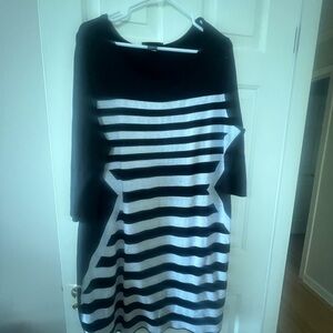 Lane Bryant Black and white  Striped Long Sleeve sweater  Dress